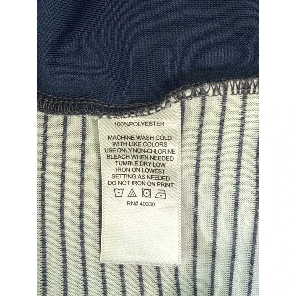 Haggar In Motion Mens Large Quarter Zip Pullover Blue Grey‎ Ribbed Performance L